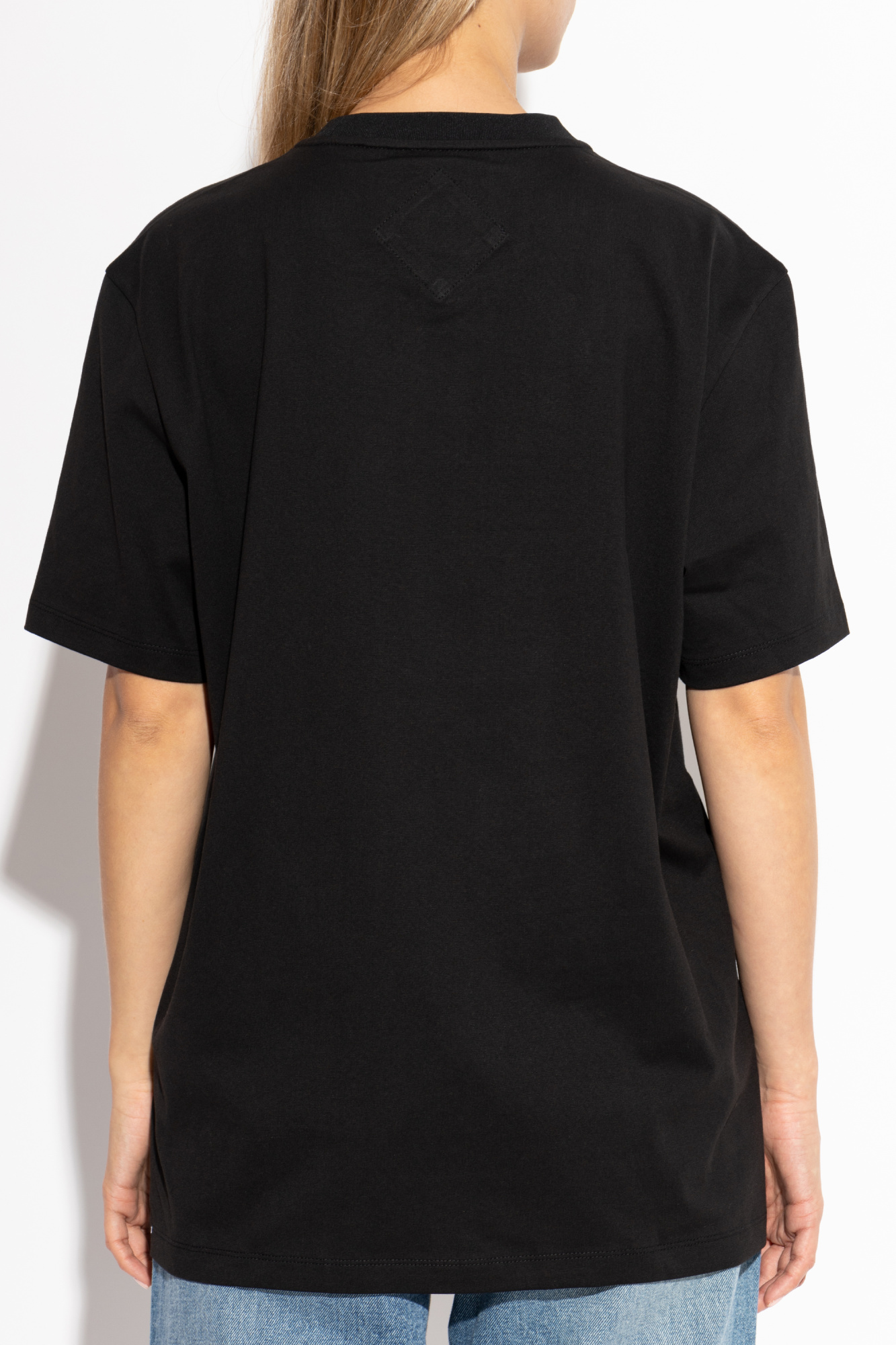 Tシャツ・カットソー MCM Black Cotton T-Shirt Large / M Maxi Monogram Print T-Shirt in Organic Cotton